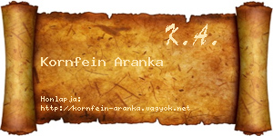Kornfein Aranka névjegykártya